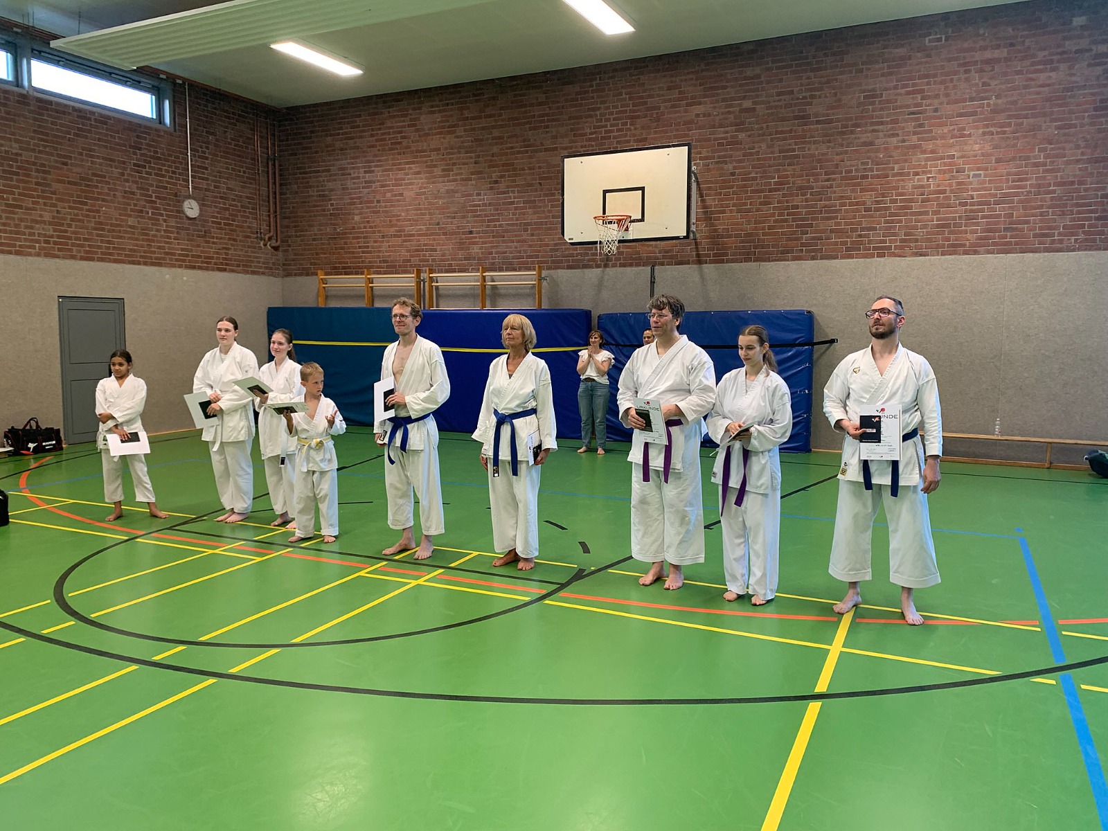 Erfolgreiche Kyu-Prüflinge beim Koshinkan-Lehrgang in Ratzeburg